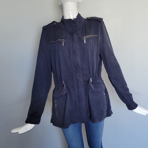Max Jeans Utility Jacket in Navy, BNWT, Size M - Picture 2 of 9